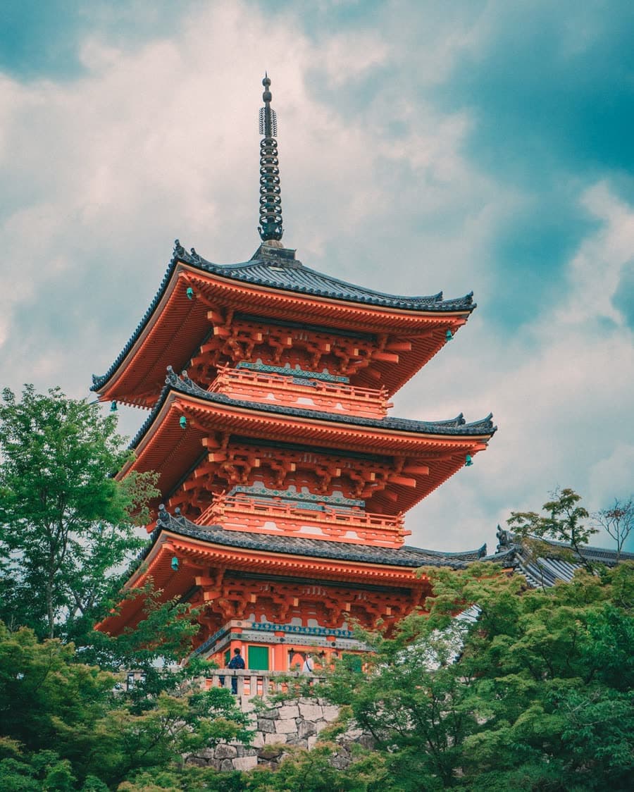 Pagode do templo Kiyomizu-dera, em Kyoto